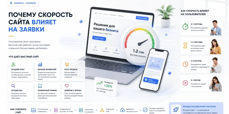 Почему скорость сайта влияет на заявки сильнее, чем кажется
